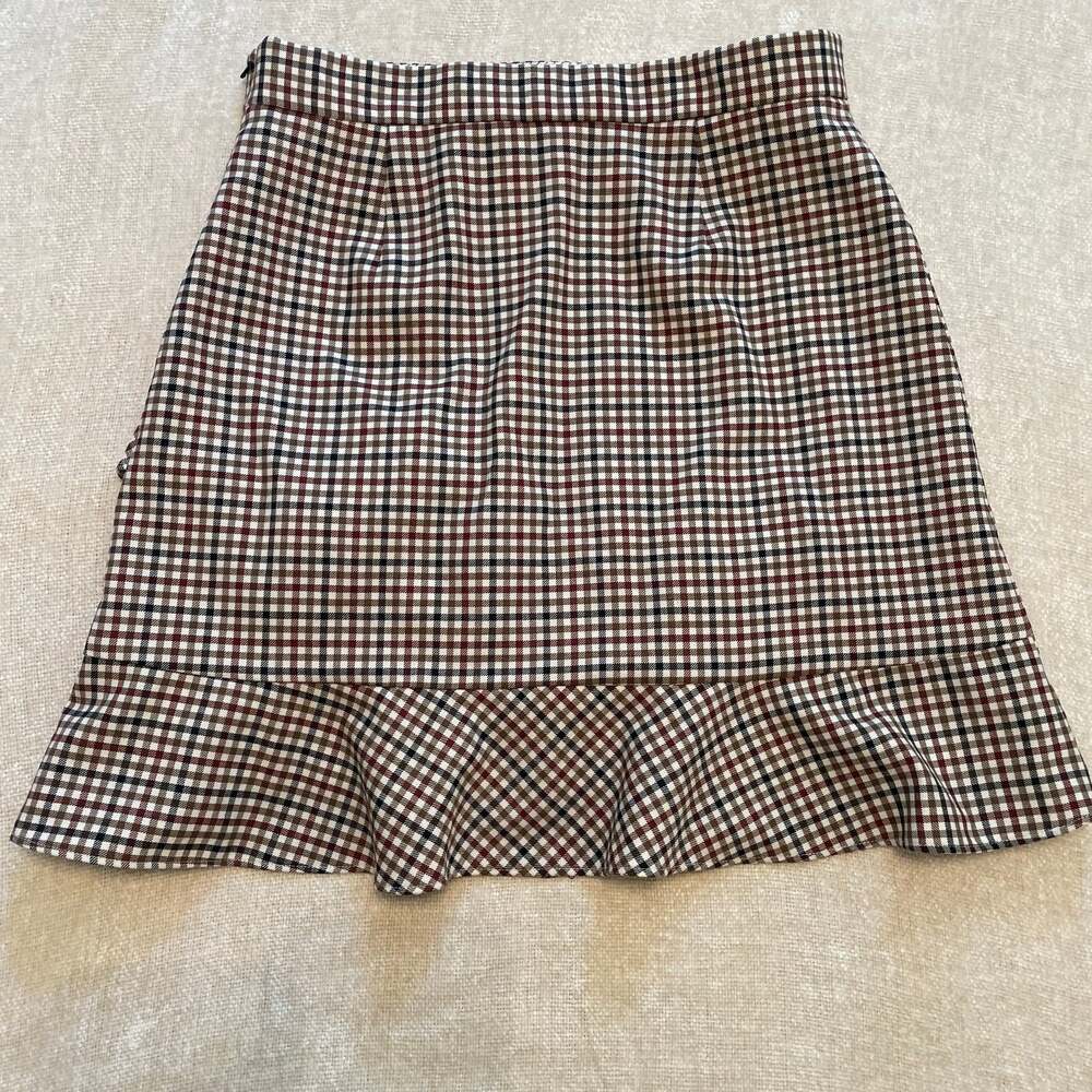 Brooks Brothers Plaid Ruffle Mini Skirt Sz8 - Picture 4 of 8